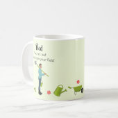 Opstaan voor pap grappige tuinbouwdag Vader Koffiemok (Voorkant links)