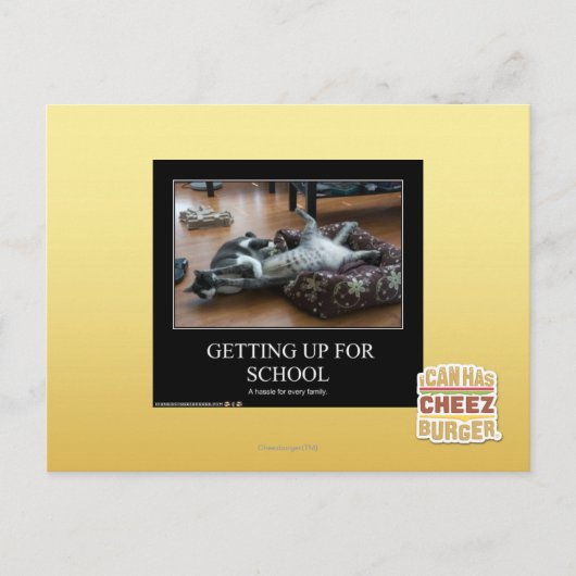 Opstaan voor school briefkaart (Voorkant)