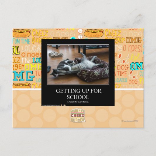 Opstaan voor school briefkaart (Voorkant)