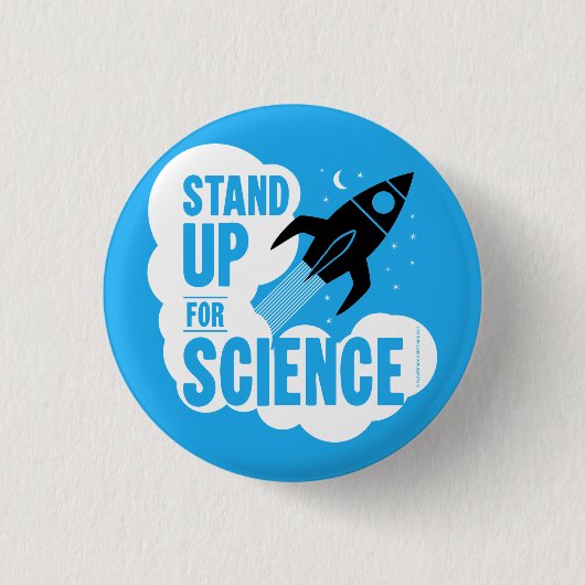 Opstaan voor science Rocket Ronde Button 3,2 Cm (Voorkant)