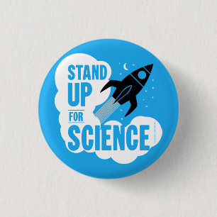 Opstaan voor science Rocket Ronde Button 3,2 Cm