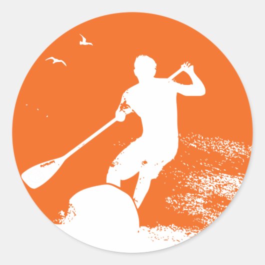 Opstaan voor tapijtsurfer ronde sticker (Voorkant)