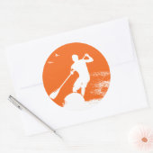 Opstaan voor tapijtsurfer ronde sticker (Envelop)