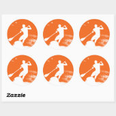 Opstaan voor tapijtsurfer ronde sticker (Vel)