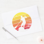 Opstaan voor tapijtsurfer ronde sticker (Envelop)