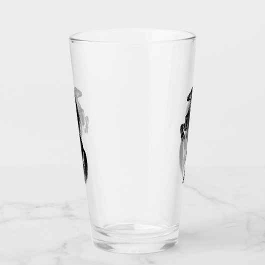 Opstaand zwart wild paard glas (Rechts)