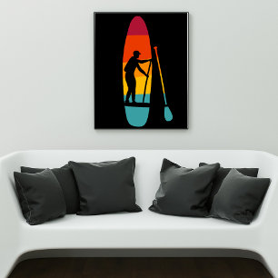 Opstand-opladenkaart SUP Paddle Boarding Graphic Poster