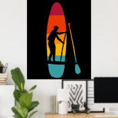 Opstand-opladenkaart SUP Paddle Boarding Graphic Poster (Thuiskantoor)