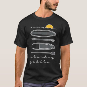 Opstand-oploopbord stand-up peddel opzadelen t-shirt