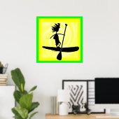 Opstand voor het Silhouette-ontwerp van de pedel Poster (Thuiskantoor)