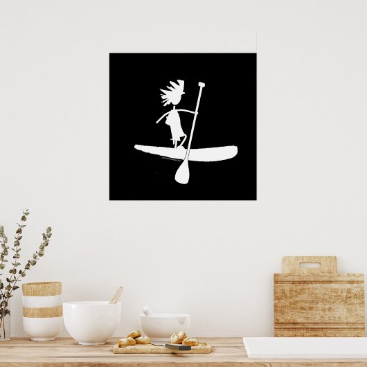 Opstand voor het Silhouette-ontwerp van de pedel Poster (Keuken)