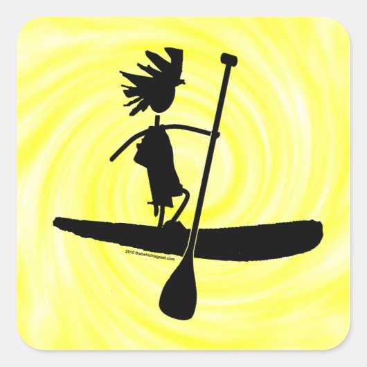 Opstand voor het Silhouette-ontwerp van de pedel Vierkante Sticker (Voorkant)