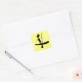 Opstand voor het Silhouette-ontwerp van de pedel Vierkante Sticker (Envelop)