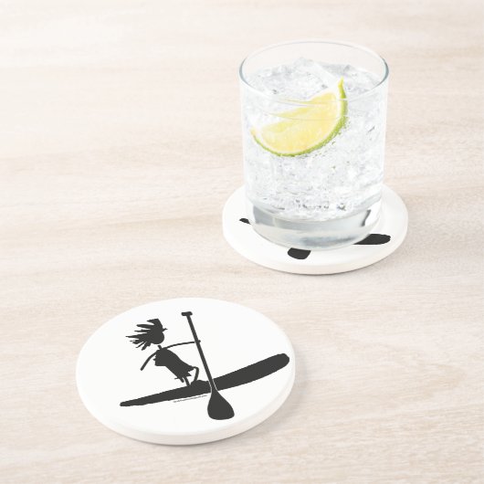 Opstand voor het Silhouette-ontwerp van de pedel Zandsteen Onderzetter (Zijkant)