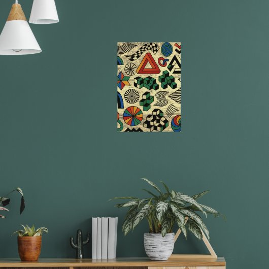 Opstandige Geometrieën Poster (Woonkamer 1)