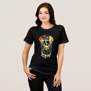 Opstandige Punk Skull Girl - Retro T-shirt