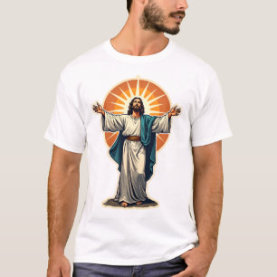 Opstanding Christus Stralen Vintage Gravure Shirt 