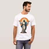 Opstanding Christus Stralen Vintage Gravure Shirt (Voorkant volledig)