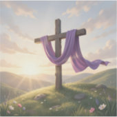 Opstanding Dawn – Christelijke Pasen Kunst Vierkan Sticker (Voorkant)