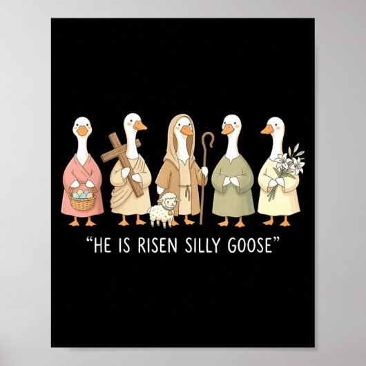 Opstanding Domme Gans Christelijk Pasen Religieus Poster (Voorkant)