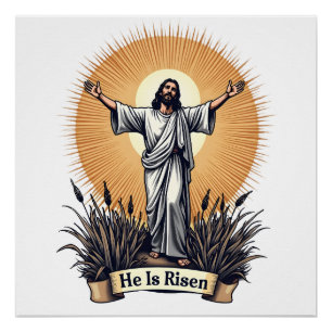 Opstanding Jezus Vintage Gravure Geloof Shirt ( Perfect Poster