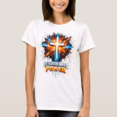 Opstanding Kracht Christelijk Kruis T-shirt (Voorkant)