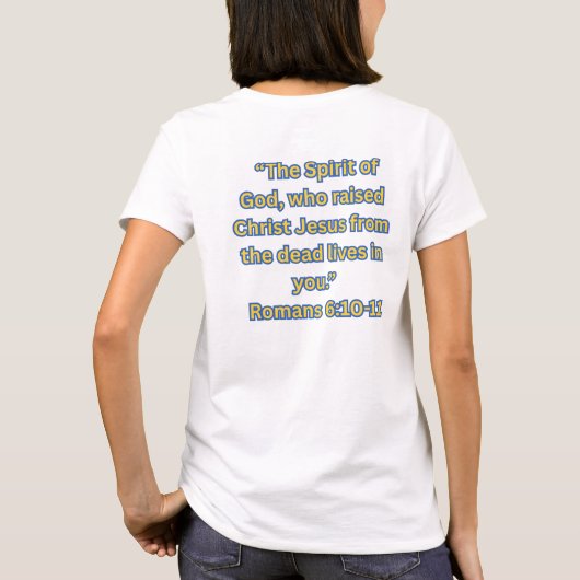 Opstanding Kracht Christelijk Kruis T-shirt (Achterkant)