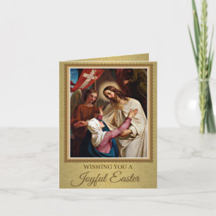 Opstanding Pasen Jezus Religieus Vintage Feestdagen Kaart