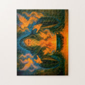 Opstanding tovenaar in donkere olieverfschildersti legpuzzel (Verticaal)