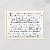 Opstanding van de doden contactkaartje (Achterkant)