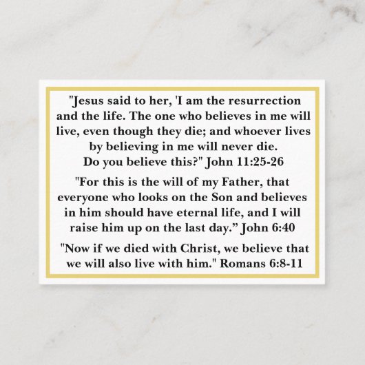 Opstanding van de doden contactkaartje (Achterkant)