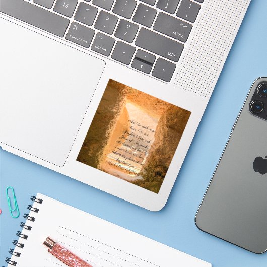 Opstanding van Jezus Christus Sticker (Laptop met iPhone)