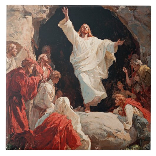 Opstanding van Jezus Christus uit het graf Tegeltje (Voorkant)
