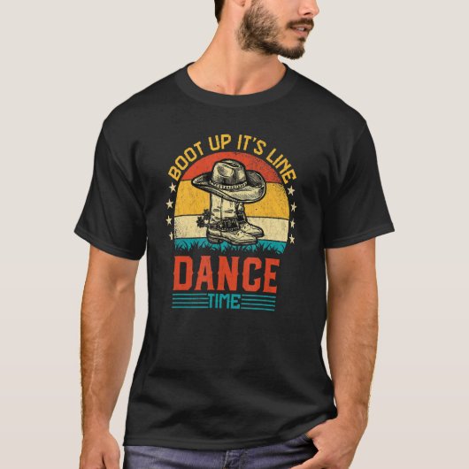 Opstarten Het is Line Dance Time Country Westerne  T-shirt (Voorkant)