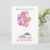 Opstarten van een roze gouden ballonboekje kaart (Staand voorkant)