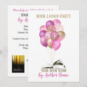 Opstarten van een roze gouden ballonboekje kaart (Voorkant / Achterkant)