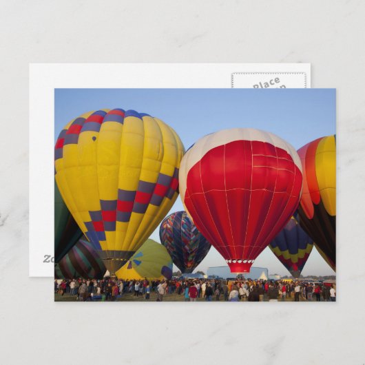 Opstarten van heteluchtballonnen briefkaart (Voorkant / Achterkant)