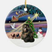 Opstijgen - Tortie Perzische kat Keramisch Ornament (Achterkant)