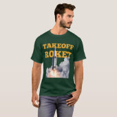 Opstijgende raket grappig t-shirt (Voorkant volledig)
