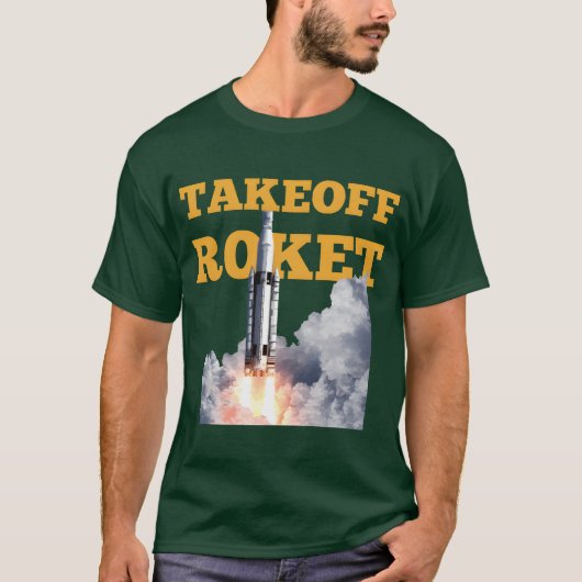 Opstijgende raket grappig t-shirt (Voorkant)