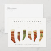 OPSTOKKEN VAN ELEGANTE PASTEL RED GREEN STAR CHIRS FEESTDAGENKAART (Voorkant / Achterkant)