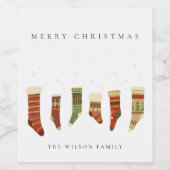 OPSTOKKEN VAN ELEGANTE PASTEL RED GREEN STAR CHIRS WIJN ETIKET (Enkel label)