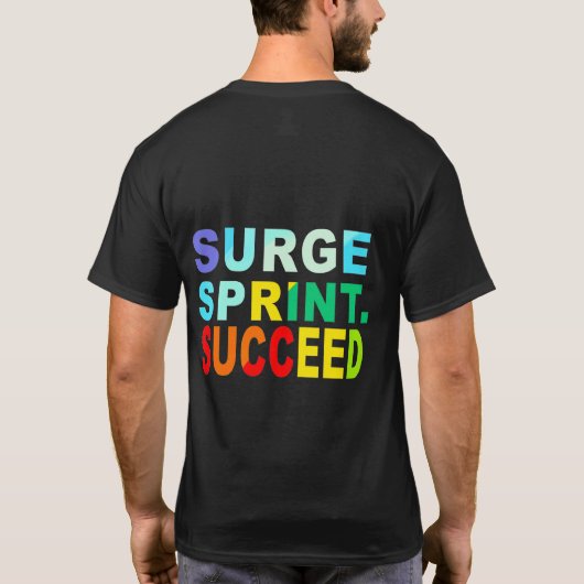 Opstoot, sprint, slagen. t-shirt (Achterkant)