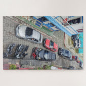 opstuwend verkeer dat kalm afwacht legpuzzel (Horizontaal)