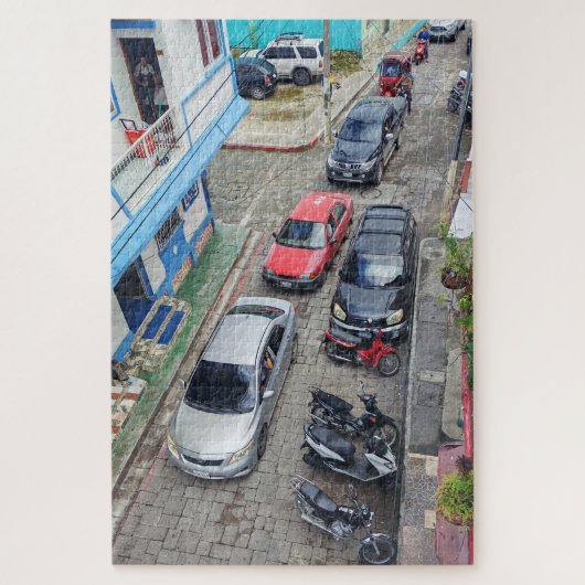 opstuwend verkeer dat kalm afwacht legpuzzel (Verticaal)