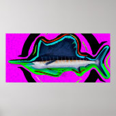 Opt-Art Pacific Sailfish Poster (Voorkant)