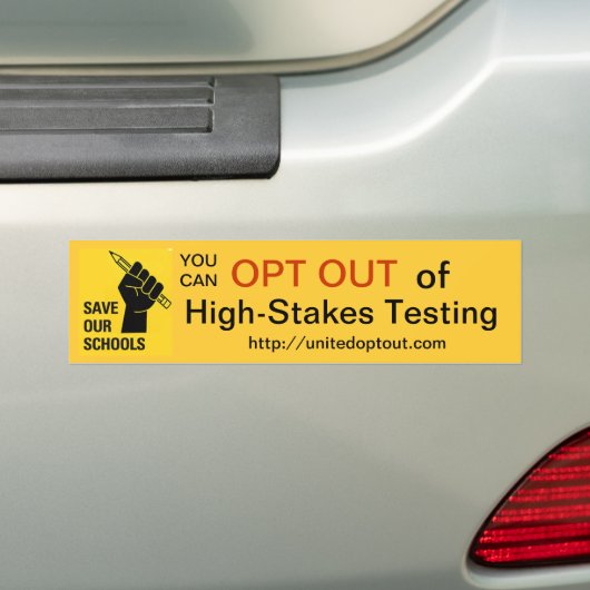 OPT UIT Testen met hoog risico Bumpersticker (Op auto)