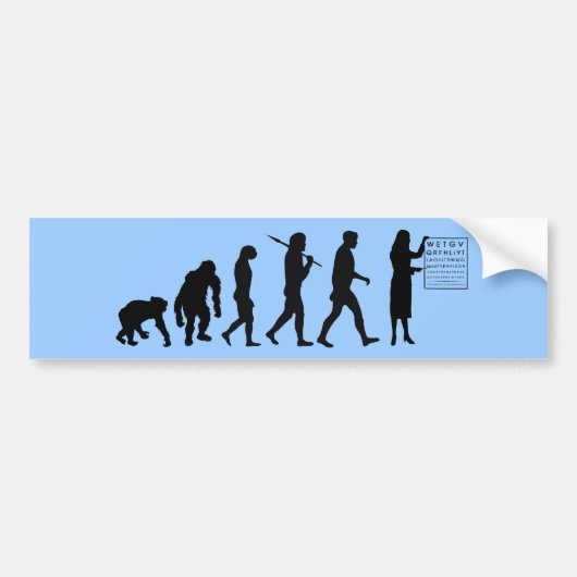 Optemetrist Optical Eye Doctor Evolution Ooggrafie Bumpersticker (Voorkant)