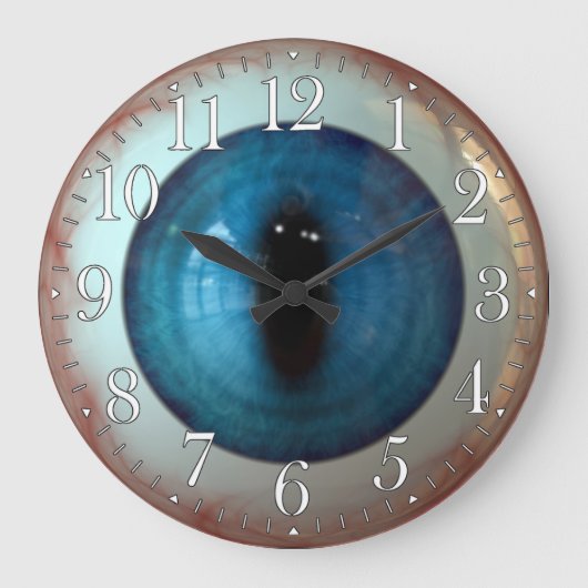 Opthalmoloog Eye Doctor Weird Fun Blue Eye Clock Grote Klok (Voorkant)
