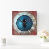 Opthalmoloog Eye Doctor Weird Fun Blue Eye Clock Vierkante Klok (Huis)